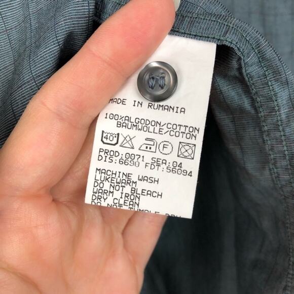 Hugo Boss Blue Plaid Button Down Mens Shirt 17 1/2 Casual Long Sleeve - Picture 5 of 7